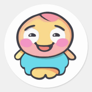 Adorable Kawaii Character - Cute Cartoon Classic Round Sticker