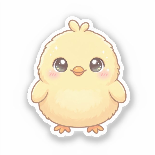 Adorable Kawaii Chick Sticker (Front)