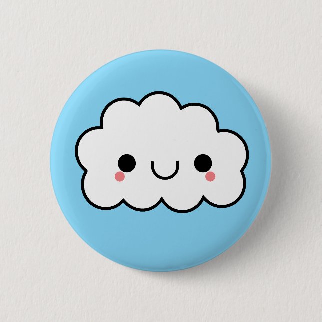 Adorable Kawaii Cloud Button (Front)