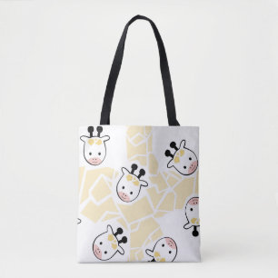 Adorable Kawaii Cow Tote Bag – Pastel Farm Animal 