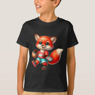 Adorable kawaii fox summer adventure design  T-Shirt