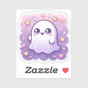 Adorable Kawaii Ghost Vinyl Sticker Cute Pastel