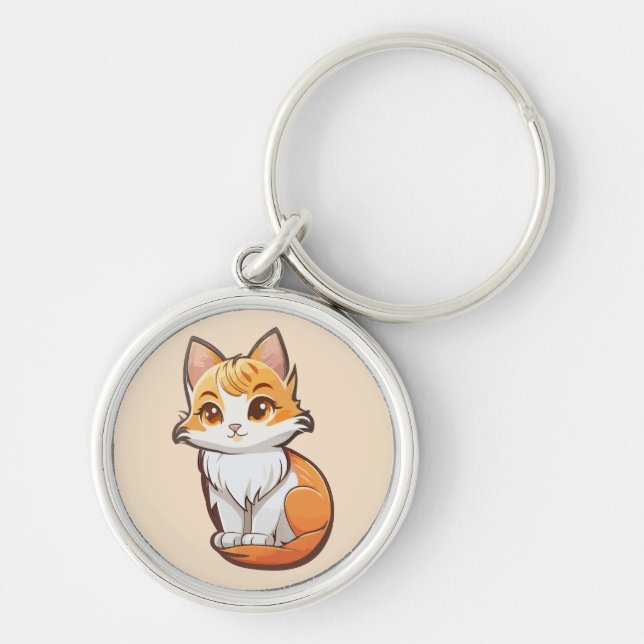 Adorable Kawaii Kitten Key Ring (Front)
