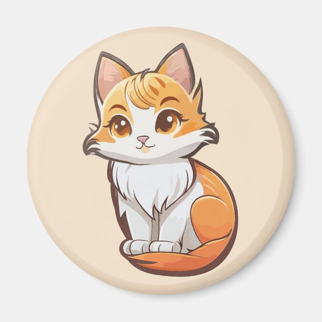 Adorable Kawaii Kitten Magnet (Front)