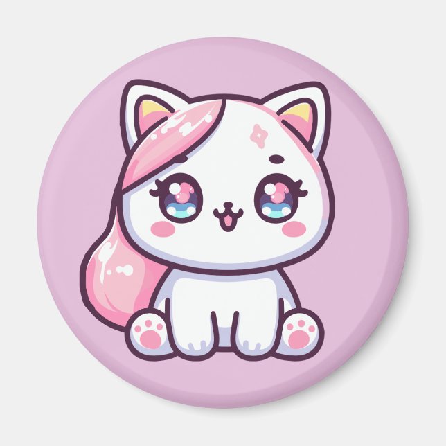 Adorable Kawaii Kitten Magnet (Front)