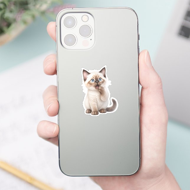 Adorable Kawaii Kitten Sticker (Phone)