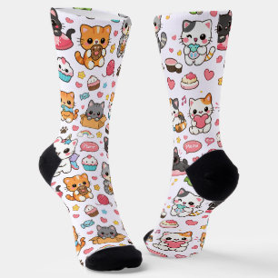 Adorable Kawaii Kitties For Cat Lovers  Socks