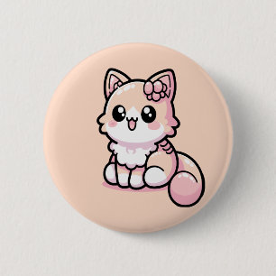 Adorable Kawaii Kitty 6 Cm Round Badge