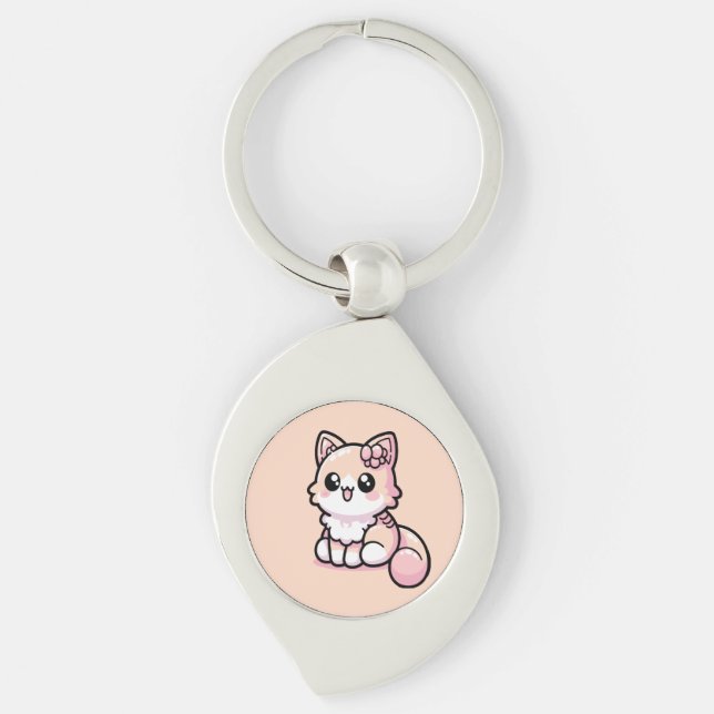Adorable Kawaii Kitty Key Ring (Front)