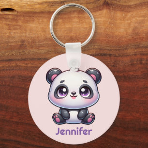 Adorable Kawaii Panda Personalised Design Key Ring