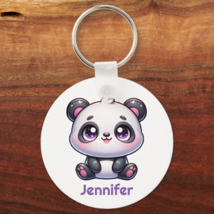 Adorable Kawaii Panda Personalised Design Key Ring