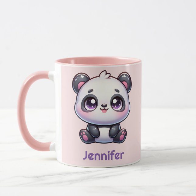 Adorable Kawaii Panda Personalised Design Mug (Left)