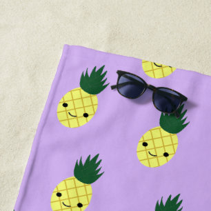 Adorable Kawaii Pineapple Pattern Beach Towel