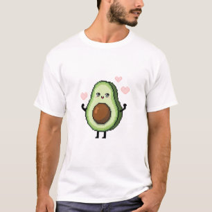 Adorable Kawaii Pixel Art Avocado   Cute Avocado  T-Shirt