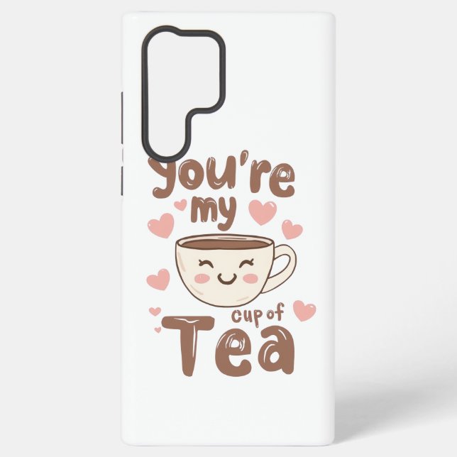 Adorable Kawaii Tea Cup of Love Samsung Galaxy S22 Ultra Case (Back)