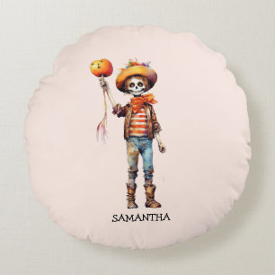 Adorable Kid Zombie - Cute Halloween (3) Round Cushion