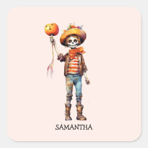 Adorable Kid Zombie - Cute Halloween (3) Square Sticker