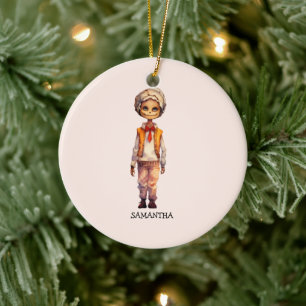 Adorable Kid Zombie - Cute Halloween Ceramic Tree Decoration
