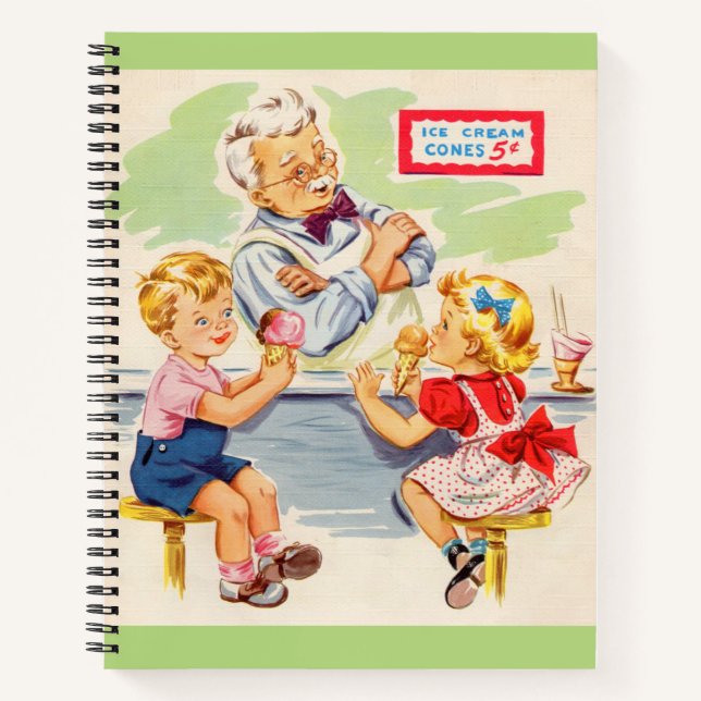 adorable kids at the soda fountain notebook (Front)