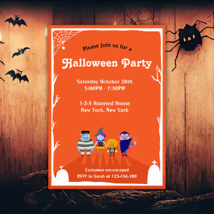 Adorable Kids Halloween Costume Party Invitation