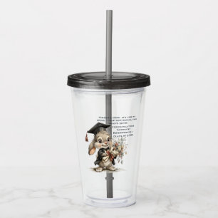 Adorable Kindergarten Graduate Bunny Illustration  Acrylic Tumbler