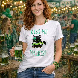 Adorable Kiss Me I'm Irish Kitten T-Shirt