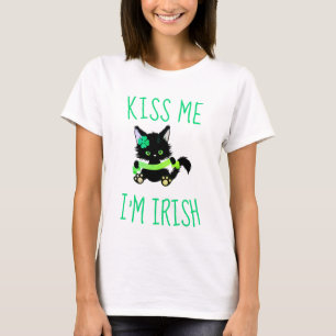 Adorable Kiss Me I'm Irish Kitten T-Shirt
