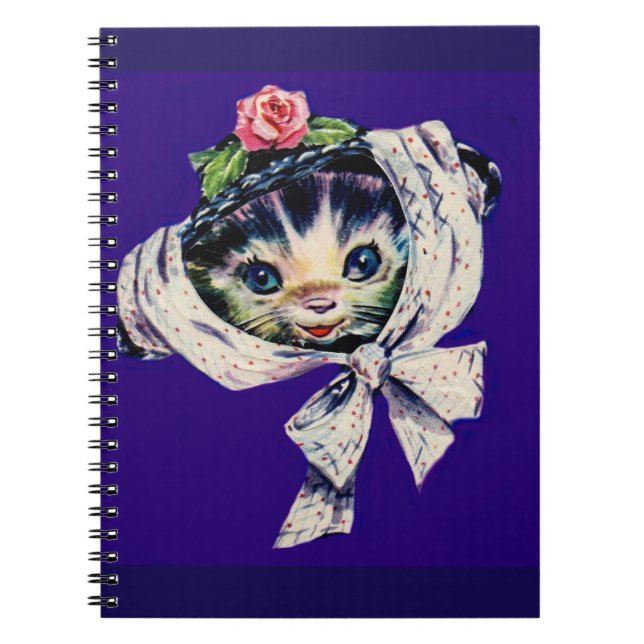 adorable kitten cat in a kitten cat hat notebook (Front)