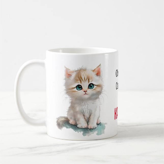 Adorable Kitten Childless Cat Lady for Kamala  Coffee Mug (Left)