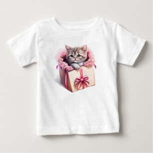 Adorable Kitten in a Box Birthday Gift Baby T-Shirt