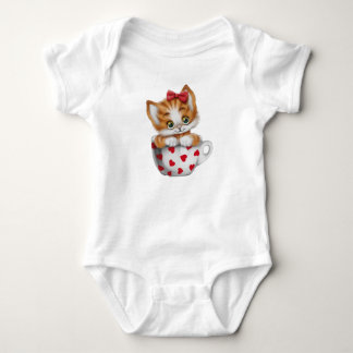 "Adorable Kitten in Cup Baby Bodysuit 