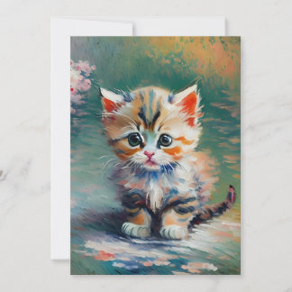 Adorable Kitten Painting  Invitation