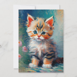 Adorable Kitten Painting  Invitation