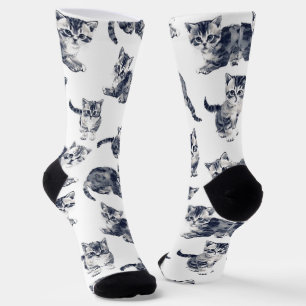  Adorable Kitten Pattern Socks –Gift ForCat Lovers