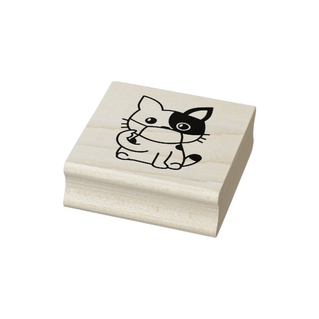ADORABLE KITTEN WEARING FACE MASK Wood Art Stamp (Stamp)