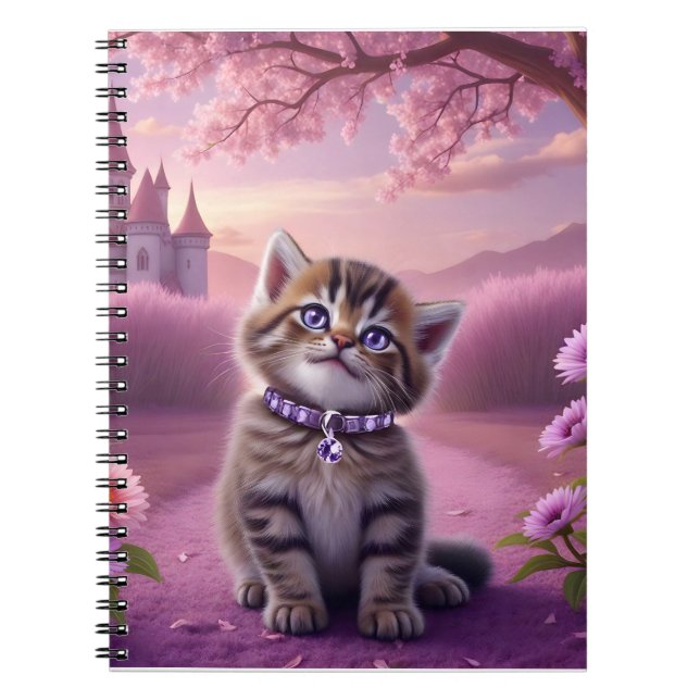 Adorable Kitten with Sparkly Collar Notebook (Front)