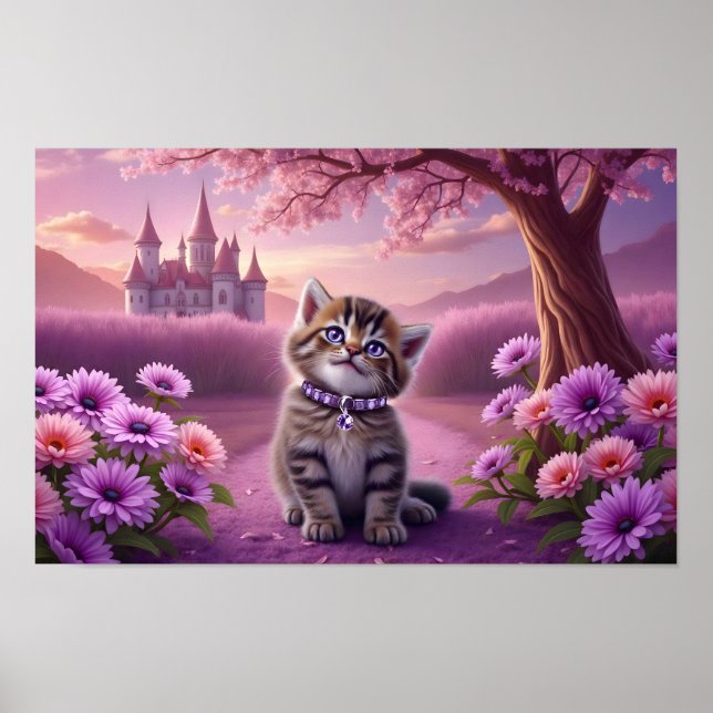 Adorable Kitten with Sparkly Collar Poster (Front)