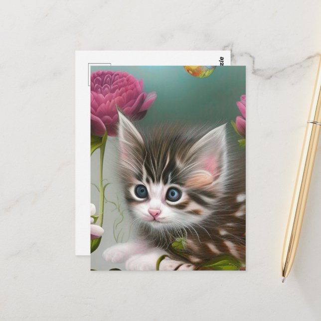 Adorable Kittens 4 Postcard (Front/Back In Situ)