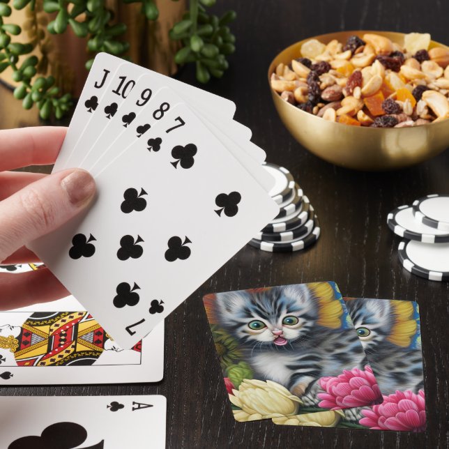 Adorable Kittens 5 Playing Cards (In Situ)