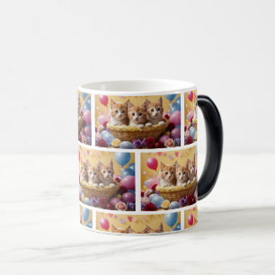 Adorable Kittens in Cosy Basket Art Magic Mug