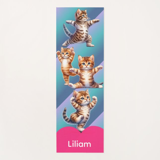Adorable Kittens Moves Yoga Mat (Front)