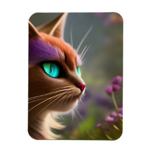 Adorable Kitty cat, Turquoise Eyes Magnet