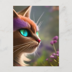 Adorable Kitty cat, Turquoise Eyes Postcard
