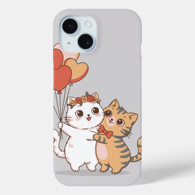 Adorable Kitty Couple Hugging Case-Mate iPhone Case (Back)