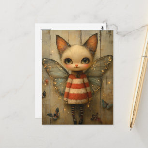 Adorable Kitty Fairy Postcard