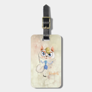 Adorable Kitty On Bokeh Luggage Tag