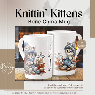 Adorable Knittin' Kittens Bone China Mug