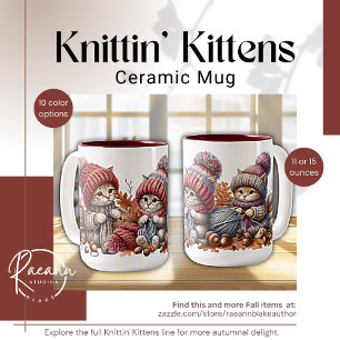 Adorable Knittin' Kittens Ceramic Mug