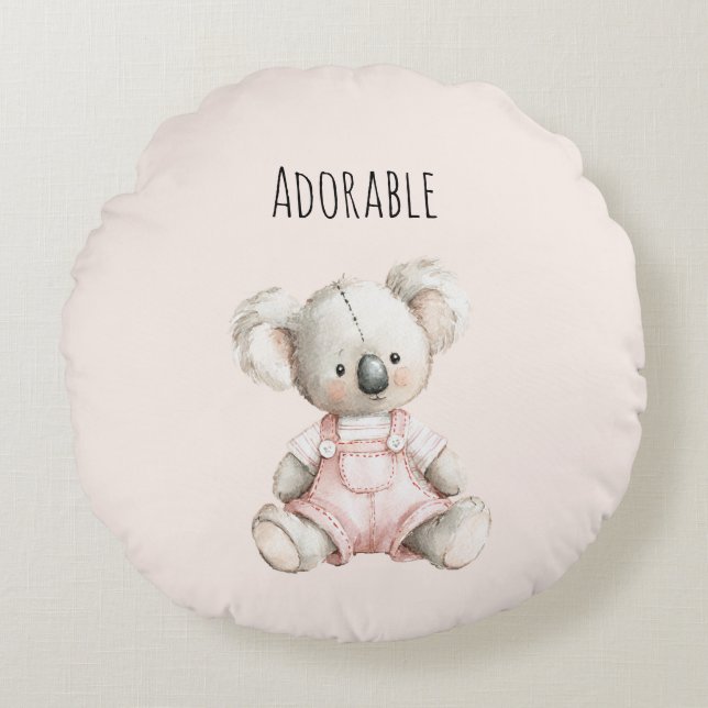 Adorable Koala Bear Animal Round Cushion (Front)
