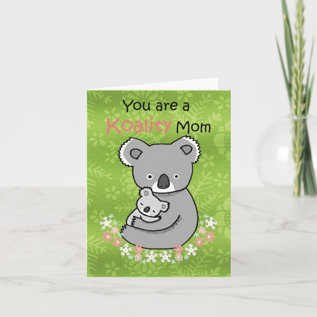 Adorable Koala bear Cute and funny mothers day Card (Front)